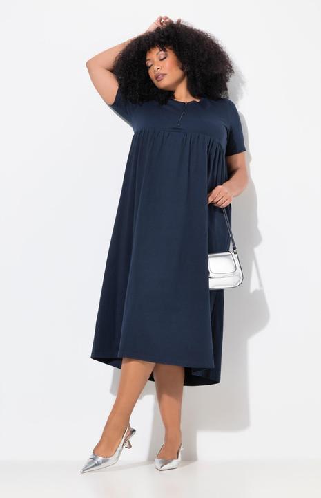 Produktbild Ulla Popken Maxikleid, A-Linie, Zipper, V-Ausschnitt, Halbarm (50, 52)