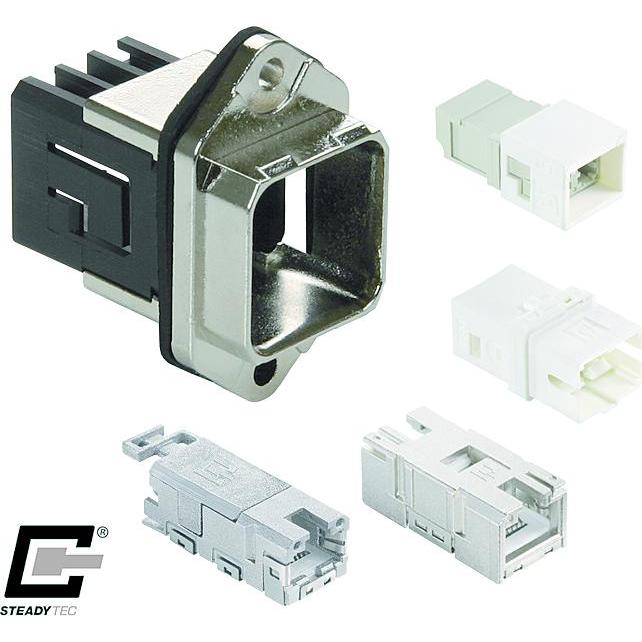 Metz E-DAT Industry IP67 V14 14010833C0MN Flanschgehäuse Silber 1 St, Elektronikkabel + Stecker, Silber