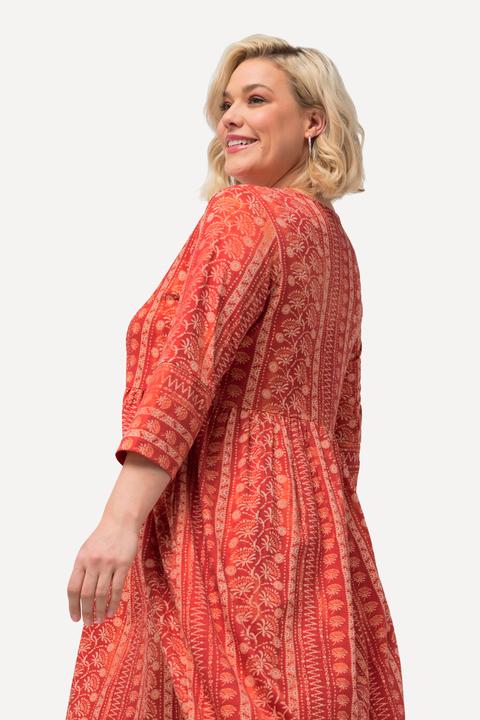 Produktbild Ulla Popken Jerseykleid, A-Linie, V-Ausschnitt, 3/4-Arm, Taschen (62)