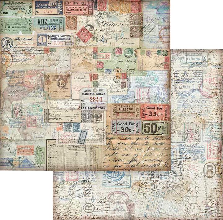 Stamperia Bloc de scrapbooking "Art of Travelling" (Art du voyage) (190 g/m², 10 x)
