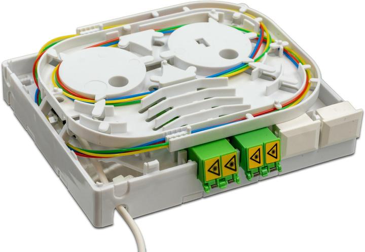 Image du produit Wirewin Lightwin FTTH OTO Box, 4 fibres, 4x coupleurs LC/APC, câble breakout 30 - 100 m, G.657A2 (Boîte de jonction)