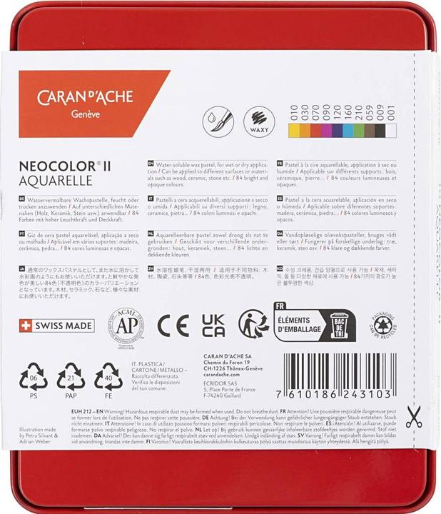 Actual product image Caran d'Ache Neocolor II Aquarelle Metallschachtel (Multicolor, 10 x)