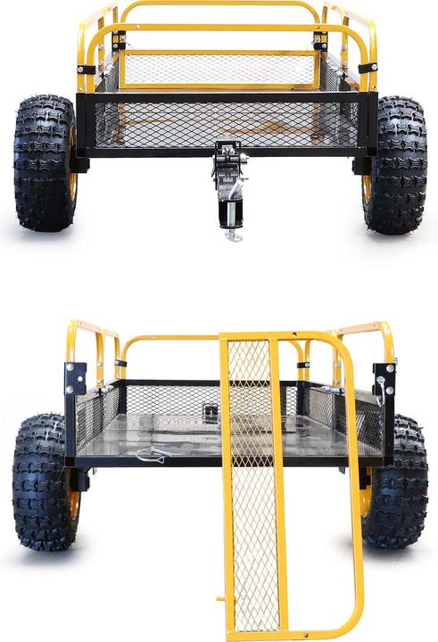 Actual product image Wiltec Tipper trailer up to 450kg for lawn tractor trailer Tipper tipping skip garden (Lawn tractor)