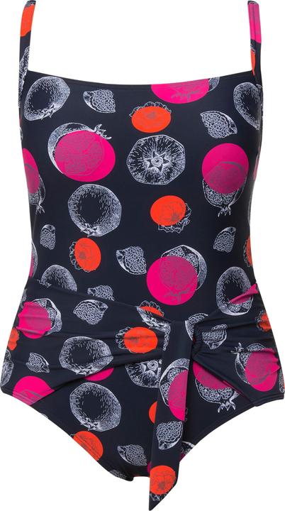 Image du produit Ulla Popken Maillot de bain à pois grenades, bonnets souples et style cache-coeur (56)