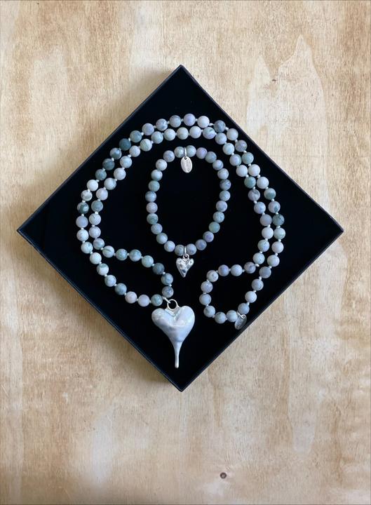 Immagine prodotto Andreani Set regalo collana e bracciale in vera giada naturale (Pietre)