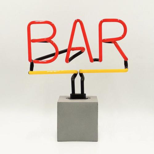 Produktbild Locomocean Glas Neon Tischlampe mit Betonsockel - BAR