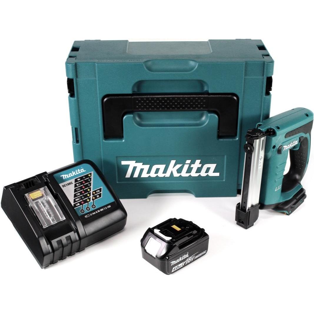 Thumbnail - Makita, Tacker + Nagelpistole, DST 221 RM1J 18 V Li-ion Akku Tacker im Makpac + 1x BL 1840 B 4,0 Ah Li-Ion Akku + DC 18 ...