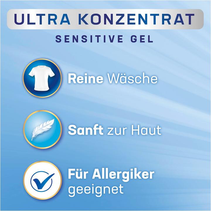 Actual product image Persil ULTRA KONZENTRAT SENSITIVE GEL TIEFENREIN Waschmittel 2x 1,24 l (124 Washing cycles, Liquid detergent)