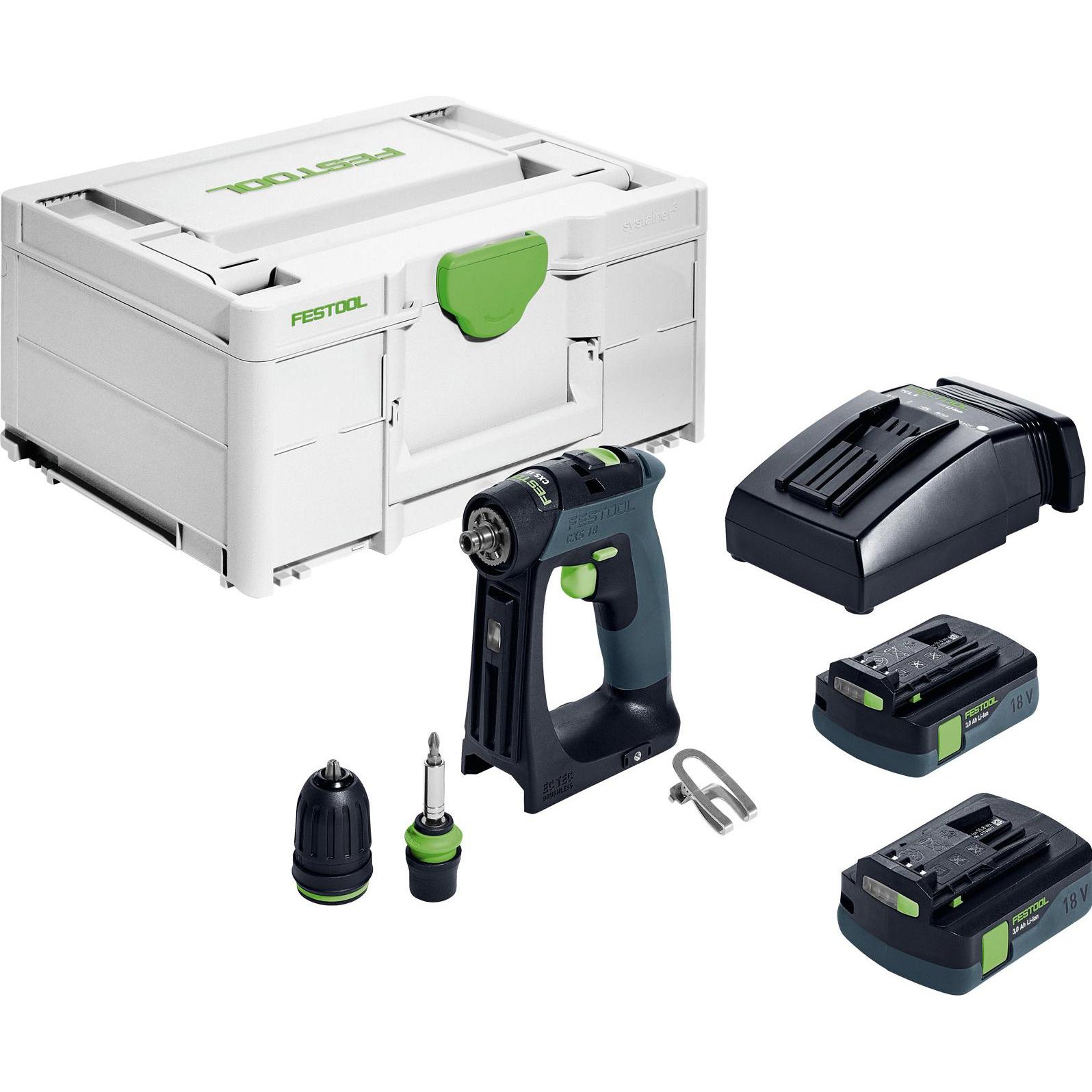 Festool, Bohrmaschine + Akkuschrauber, CXS 18 C 3,0-Plus (Akkubetrieb)