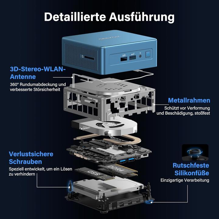 Produktbild Geekom Mini PC IT12 2025 Edition mit Intel i7-1280P (512 GB, 16 GB, Intel Core i5-12450H)