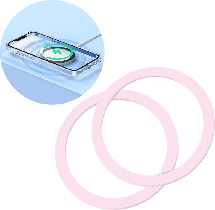 Joyroom set di anelli magnetici in metallo per smartphone 2 pezzi rosa (JR-Mag-M3)