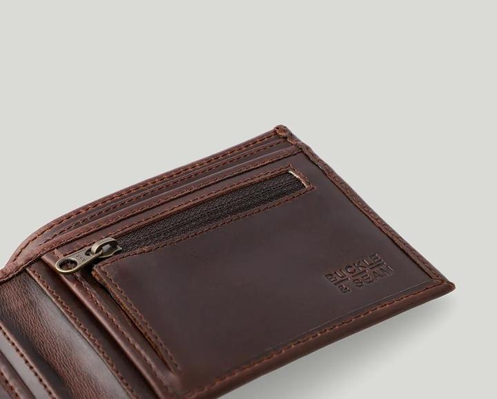 Actual product image Buckle & Seam Leather Wallet Bill
