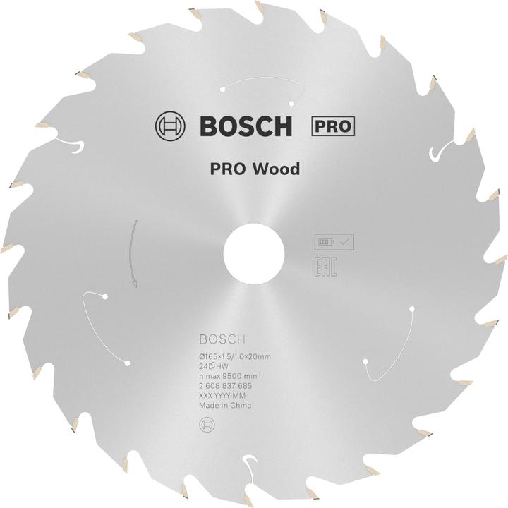 Produktbild Bosch Professional Zubehör PRO Wood cordless Kreissägeblatt, 165 x 1,5 x 20 mm