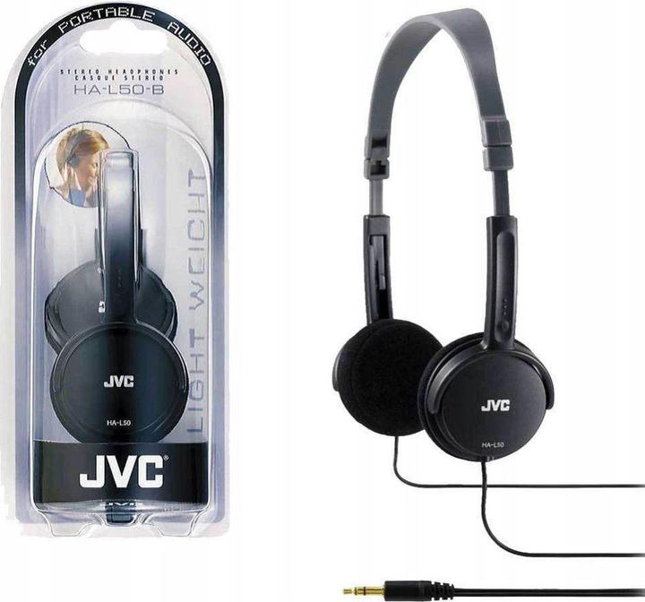 Productafbeelding JVC HA-L50 stereo hoofdtelefoon, zwart (Geen ruisonderdrukking, Bedraad)