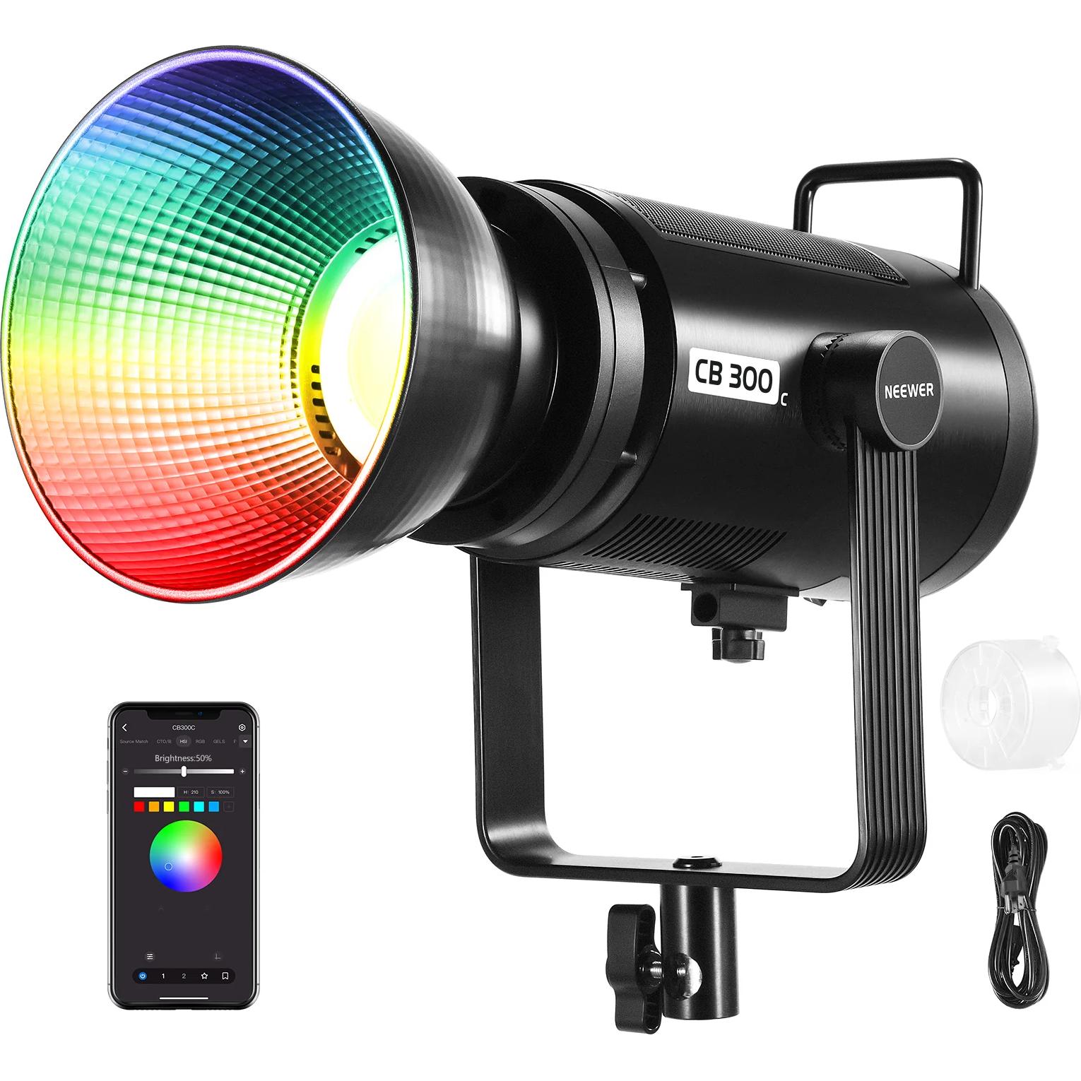 Neewer CB300C RGB Video Light With App Control (Videocamera), Luce continua