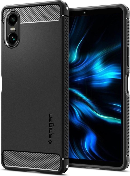 Produktbild Spigen Rugged Armor Hülle für Sony Xperia 10 VI – mattschwarz (Sony Xperia 10 VI)