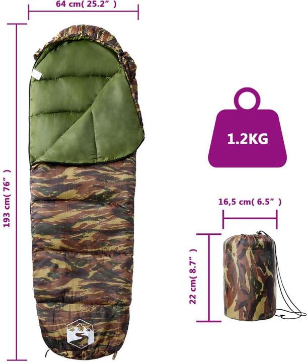 Produktbild vidaXL Mumienschlafsack (193 cm)