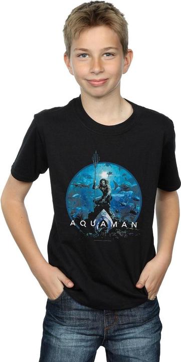 Produktbild Aquaman Circle Poster TShirt Jungen (128)