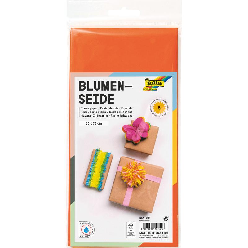 Folia, Bastelpapier, Seidenpapier, (B)500 x (H)700 mm, 20 g/qm, orange (20 g/m²)