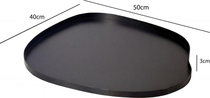 Actual product image FineBuy Dekotablett Metall 50cm Schwarz Dekoteller Tablett Organisch Tischdeko Standdeko