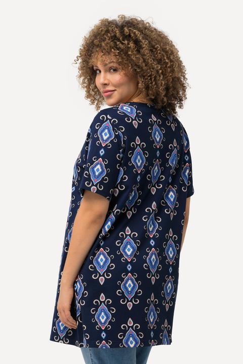 Actual product image Ulla Popken Abstract Print Short Sleeve Knit Tunic (46, 48)