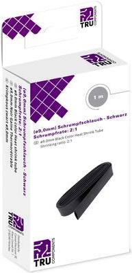 Produktbild Tru Components 8435064 Schrumpfschlauch ohne Kleber Schwarz 9 mm Schrumpfrate 2 1 1 m (1 x)