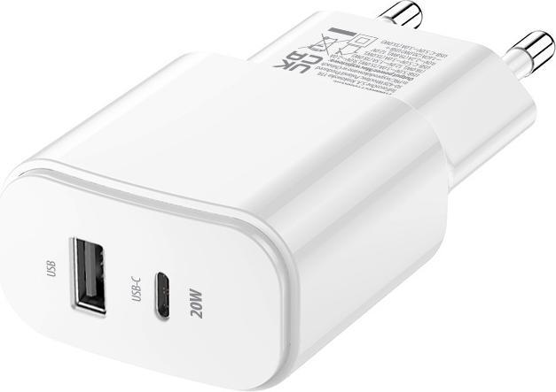 Image du produit Forever TC-01-20AC PD QC charger 1x USB-C 1x USB 20W blanc (20 W)