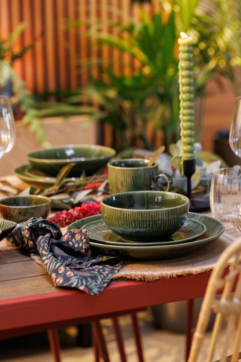 Mikasa Jardin Stoneware Cereal Bowls, Set of 4, 15cm, Green (4 pcs.)