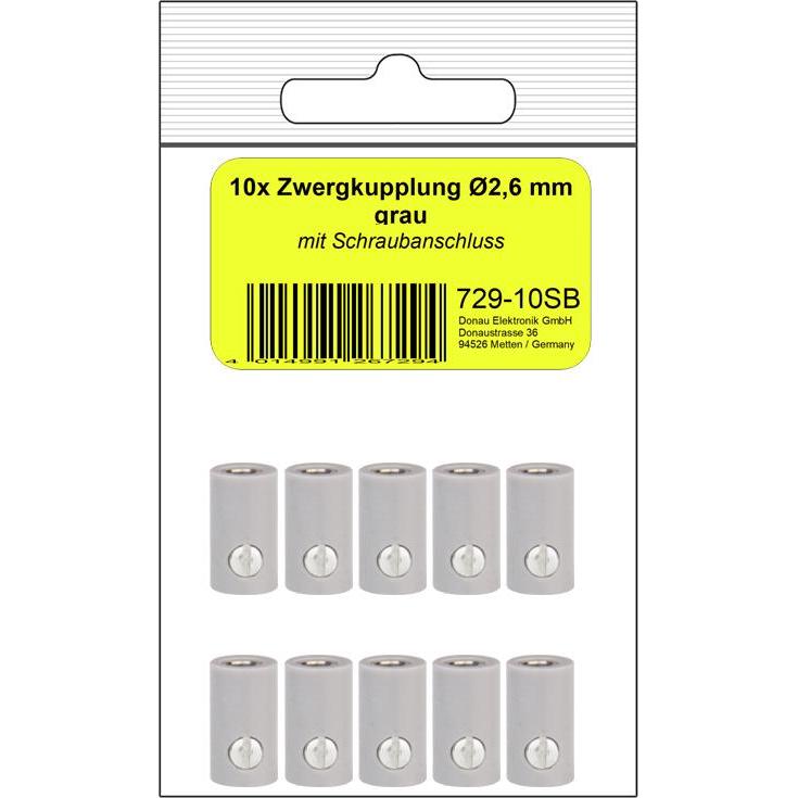 Donau 10 ZWERGKUPPLUNG 2,6mm grau, Elektronikkabel + Stecker, Grau
