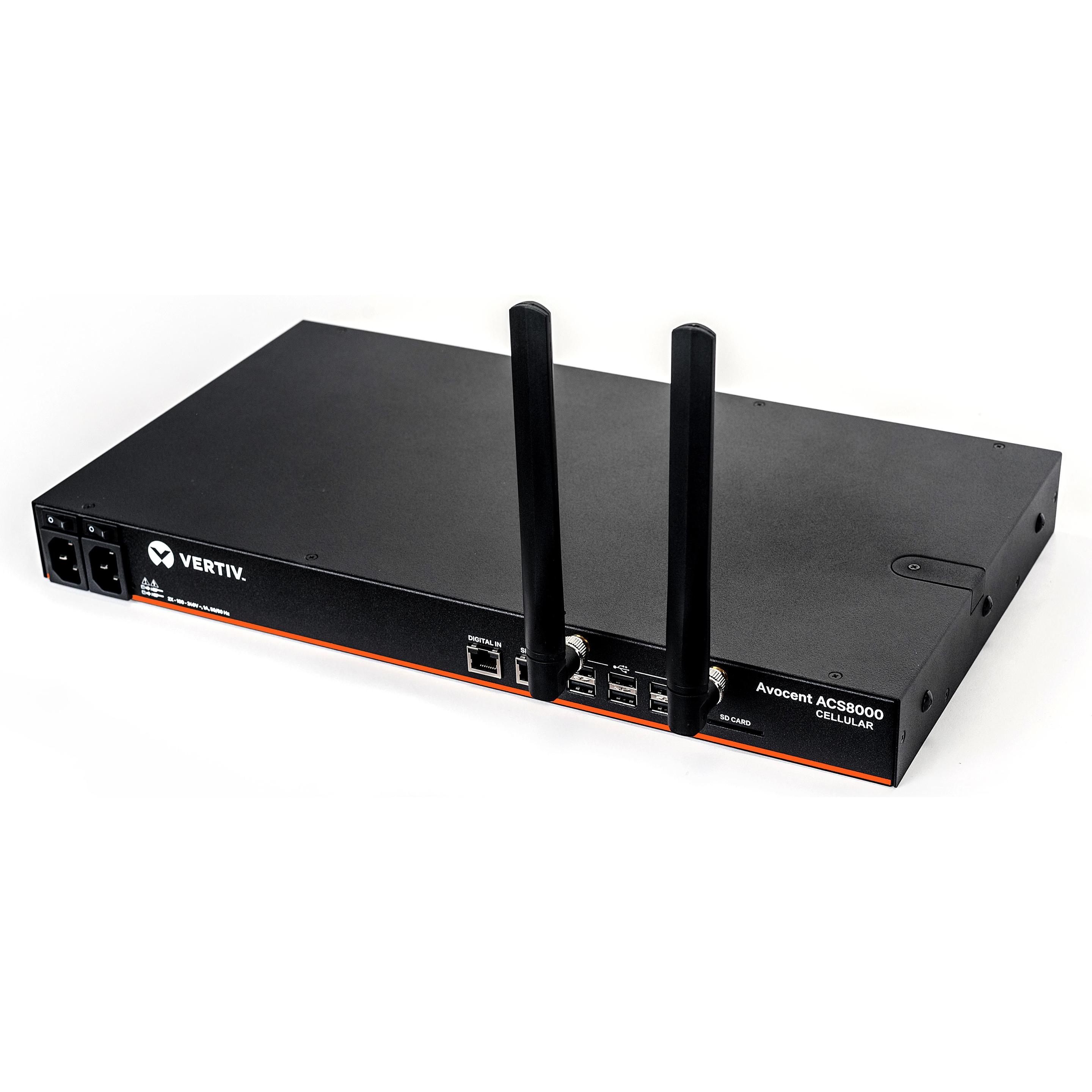 Vertiv Avocent ACS8008-EU-DAC-400, LOCAL,LDAP,RADIUS,TACACS+ and OneTimePasswords(OTP), 3DES,128-bit, KVM Switch