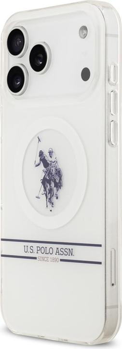 Actual product image U.S. Polo US Polo DH and Bottom Stripe Logo MagSafe Case for iPhone 17 Pro Max White (Apple iPhone 17 Pro Max)