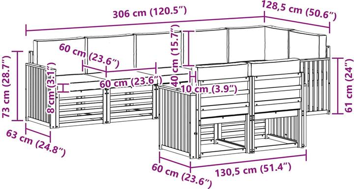 Produktbild vidaXL Outdoor-Sofa