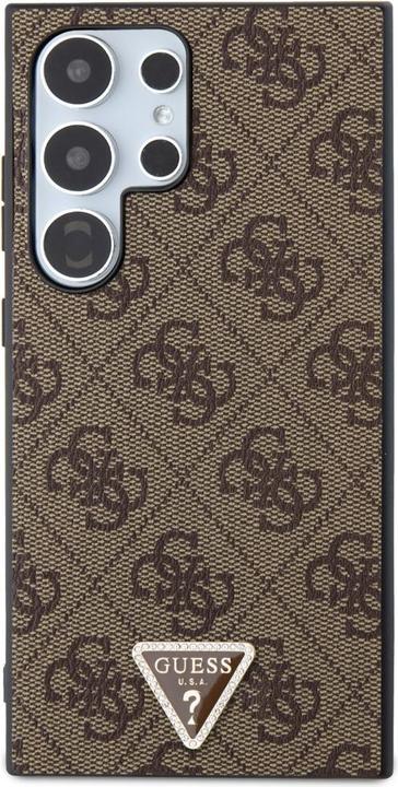 Produktbild Guess GUHCLPGS4TDW S928 brązowy/brown hardcase Grip Stand 4G Triangle Strass (Samsung Galaxy S24 Ultra)