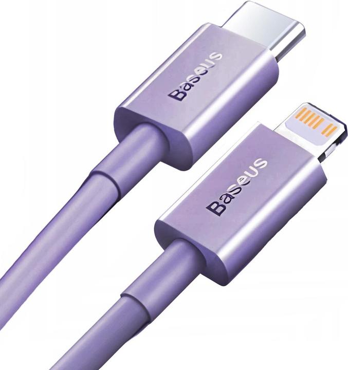 Actual product image Baseus USB-C fast charging / data transfer cable - Lightning PD 20W 1m Superior Series - purple (1 m, USB 2.0, 20 W)
