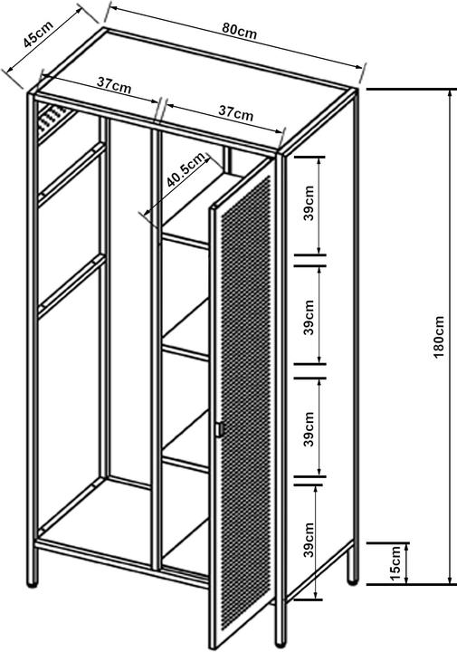 Produktbild En.Casa Puumala (180 x 80 x 45 cm)