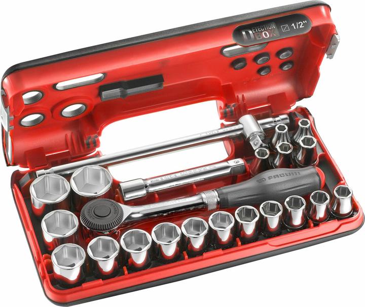 Productafbeelding Facom S.360DBOX4PB Dopsleutelset 8-32 mm 6-kant 1/2" metrisch (10 mm, 11 mm, 12 mm, 13 mm, 14 mm, 15 mm, 16 mm, 17 mm, 18 mm, 19 mm, 21 mm, 22 mm, 24 mm, 27 mm, 30 mm, 32 mm, 8 mm)