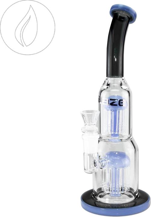 Blaze Glass Glass Bong Black n Blue