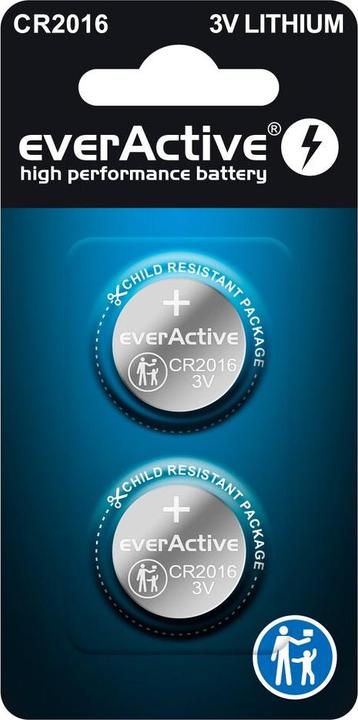 Produktbild NoName Lithiumbatterien mini everActive CR2016 Blisterverpackung 2 Stück (2 Stk., CR2016)