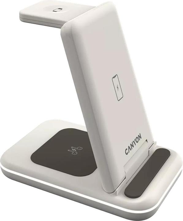 Image du produit Canyon WS-304, 3in1, station de recharge sans fil Qi pour 3 appareils en même temps, noir (15 W)