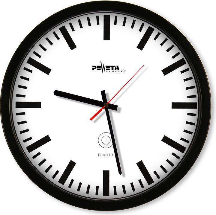 Actual product image Peweta Clocks 55.131.313 Radio-controlled clock 1.5Vf.inside O350mm silver (35 cm)