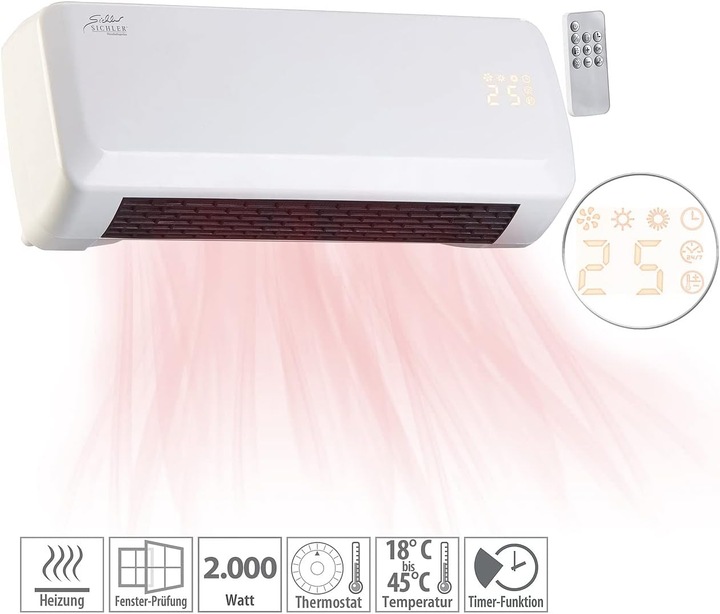 Actual product image Sichler Compact wall fan heater (2000 W)