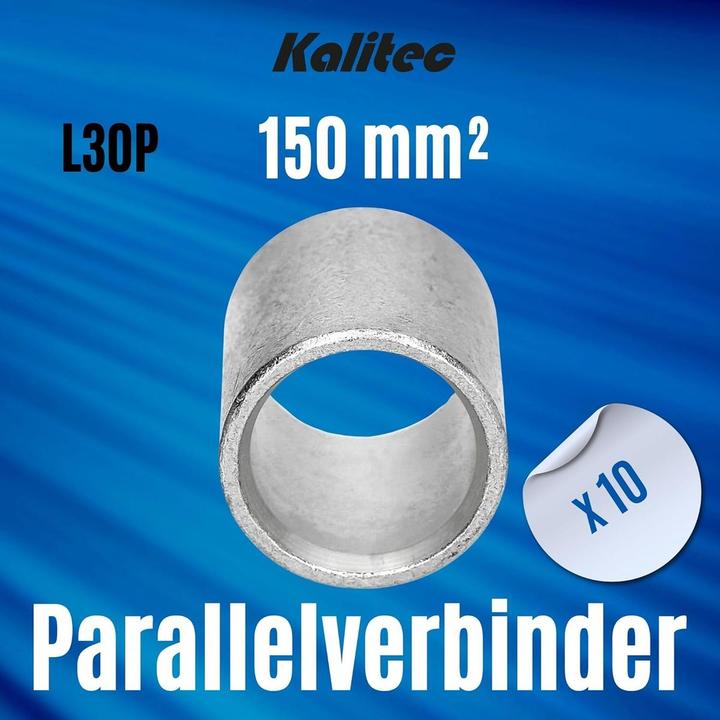 Produktbild Kalitec 10 Stück L30-P Parallelverbinder 150mm² I Verbinder unisoliert I Quetschverbinder blank I Ka