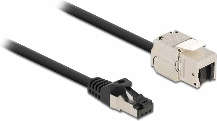 Produktbild Delock Kabel RJ45 Stecker zu Keystone Modul RJ45 Buchse Cat.6A 2 m schwarz (S/FTP, CAT6a, 2 m)
