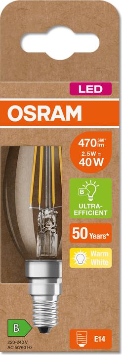 Actual product image Osram OSR LEDFil CandleUltra (E14, 2.50 W, 470 lm, 1 x, B)