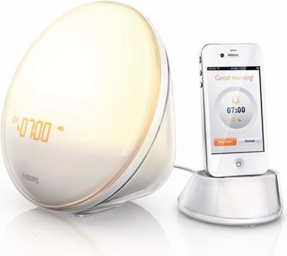 Philips Wake-up Light HF3550 mit iPhone Docking Station