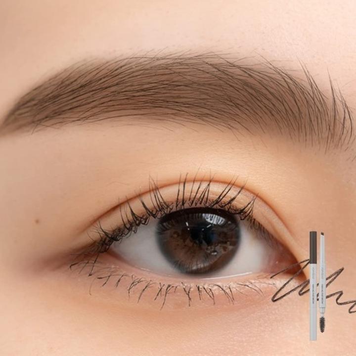 Actual product image Rom&Nd HAN ALL FLAT BROW w1 Gentle Brown Dual-Sided Fine Tip Shapes Defines Fills Brows Natural Make (Soft brown)