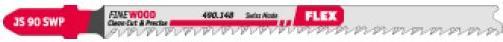 Flex-Tools Zubehör 490148 Stichsägeblatt für Holz JS 90 SWP 3 Stück