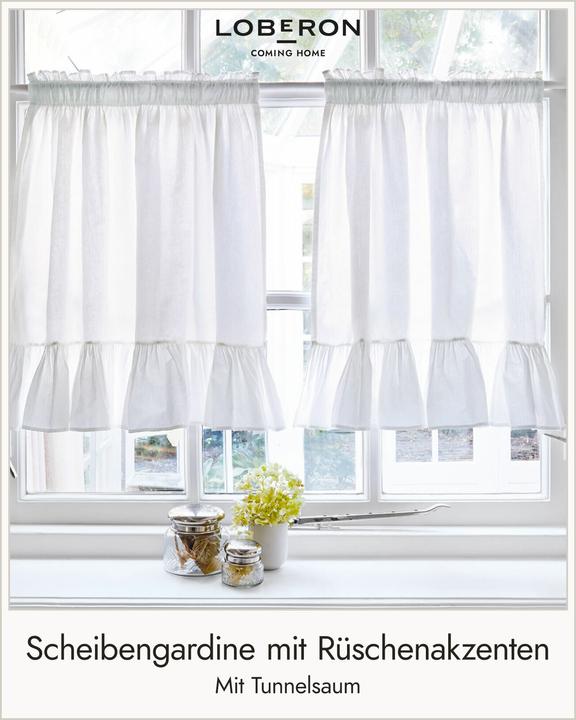 Produktbild Loberon Scheibengardine Tomé weiss (70 x 45 cm)