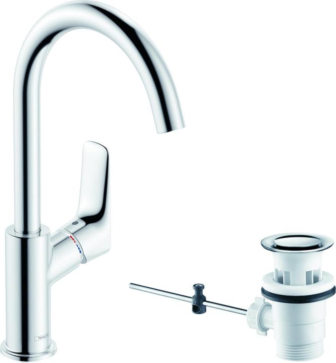 Produktbild hansgrohe Logis Einhebel-Waschtischarmatur 210 mit Schwenkauslauf und Zugstangen-Ablaufgarnitur