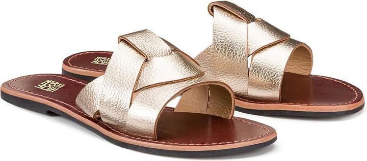Actual product image La Redoute Collections Leather mules in metallic look (36)